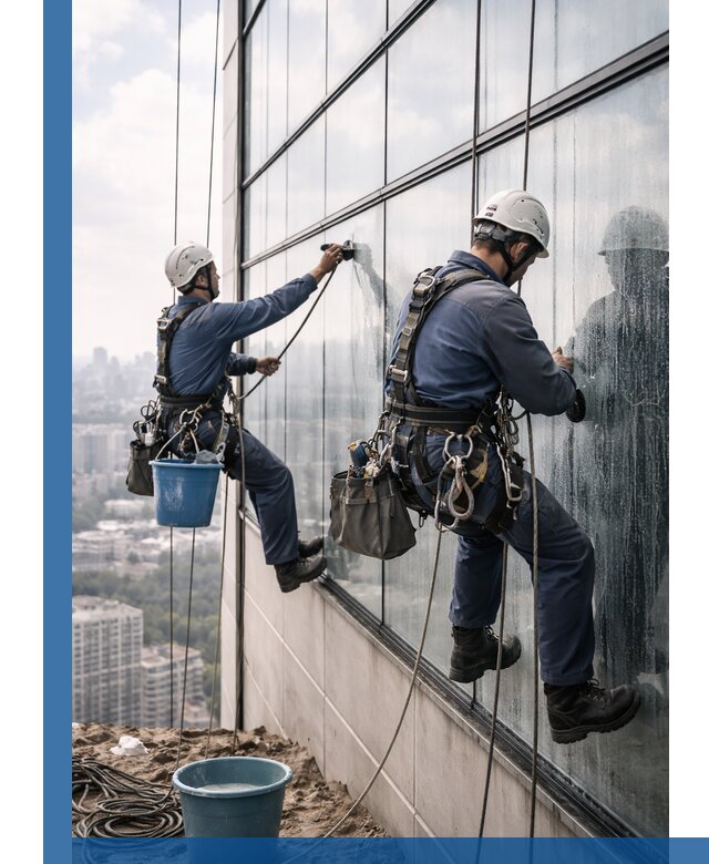 Профессиональная мойка фасадных окон альпинистами в Жигулёвске