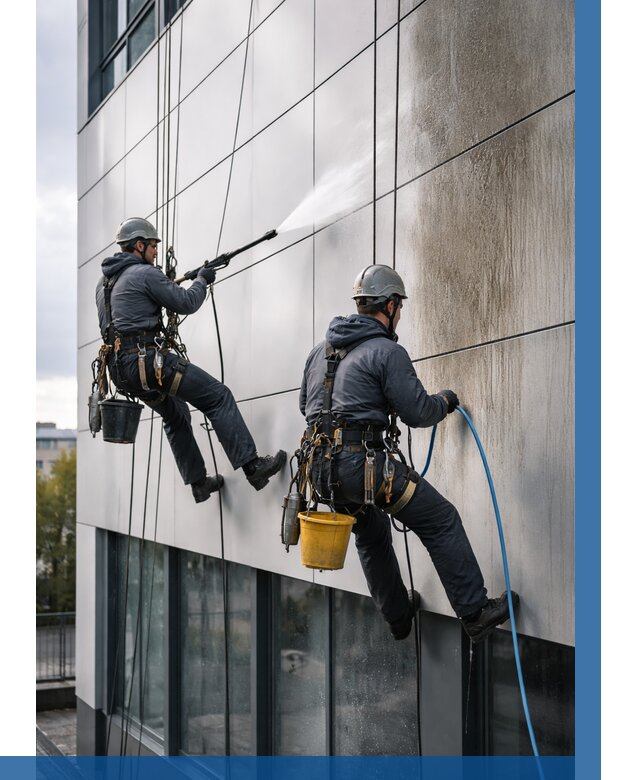 Мойка фасада из композита в Жигулёвске по цене от 304 р. | ВЫСОТНИК-Жгл