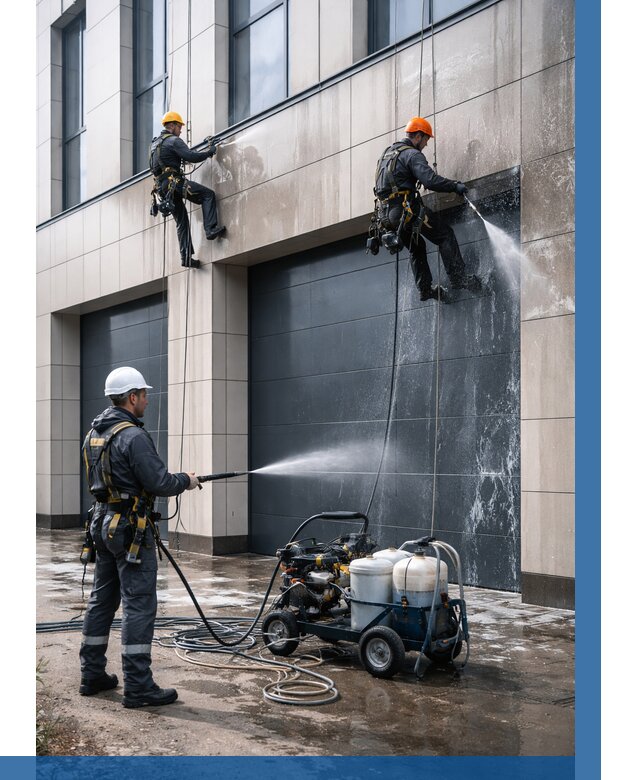 Послестроительная мойка фасада в Жигулёвске от 304 р. | ВЫСОТНИК-Жгл