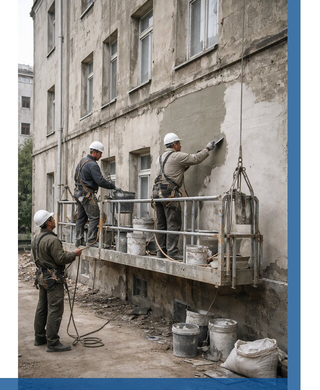 Капитальный ремонт фасада в Жигулёвске от 4250 р. | ВЫСОТНИК-Жгл