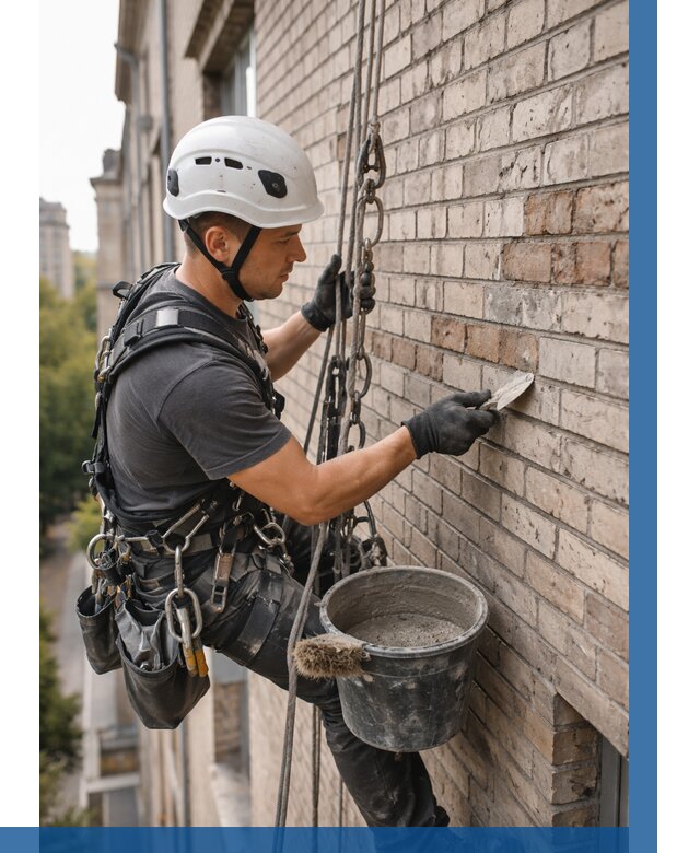 Ремонт кирпичной кладки фасада в Жигулёвске от 1821 р. | ВЫСОТНИК-Жгл