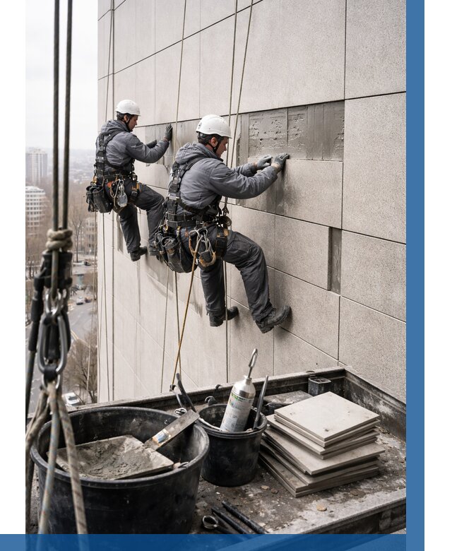 Ремонт фасада из керамогранита в Жигулёвске от 2530 р. | ВЫСОТНИК-Жгл