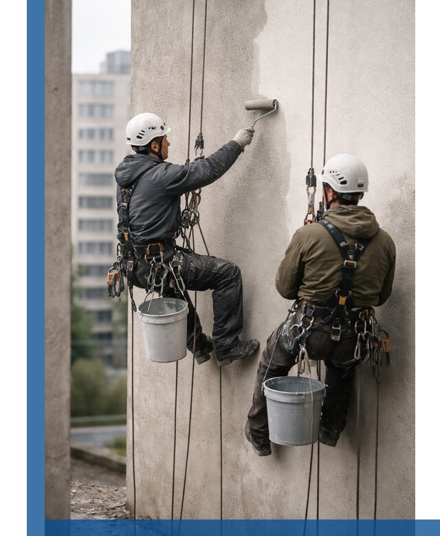 Покраска фасадов высотными альпинистами в Жигулёвске с гарантией