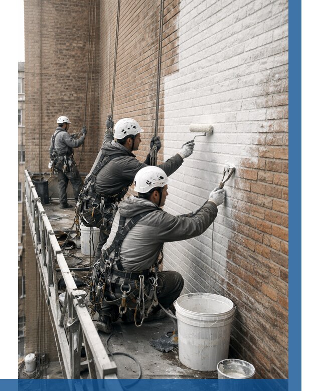 Покраска кирпичного фасада в Жигулёвске от 354 р. | ВЫСОТНИК-Жгл