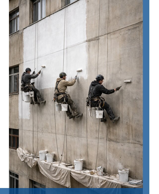 Покраска бетонного фасада в Жигулёвске от 354 р за м2 | ВЫСОТНИК-Жгл