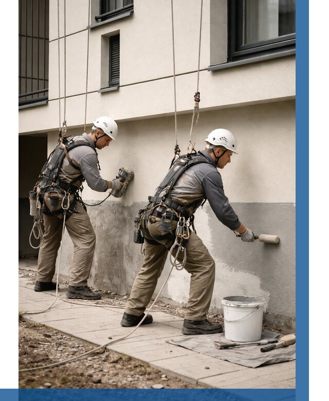 Окраска цоколя здания в Жигулёвске от 455 р. под ключ | ВЫСОТНИК-Жгл