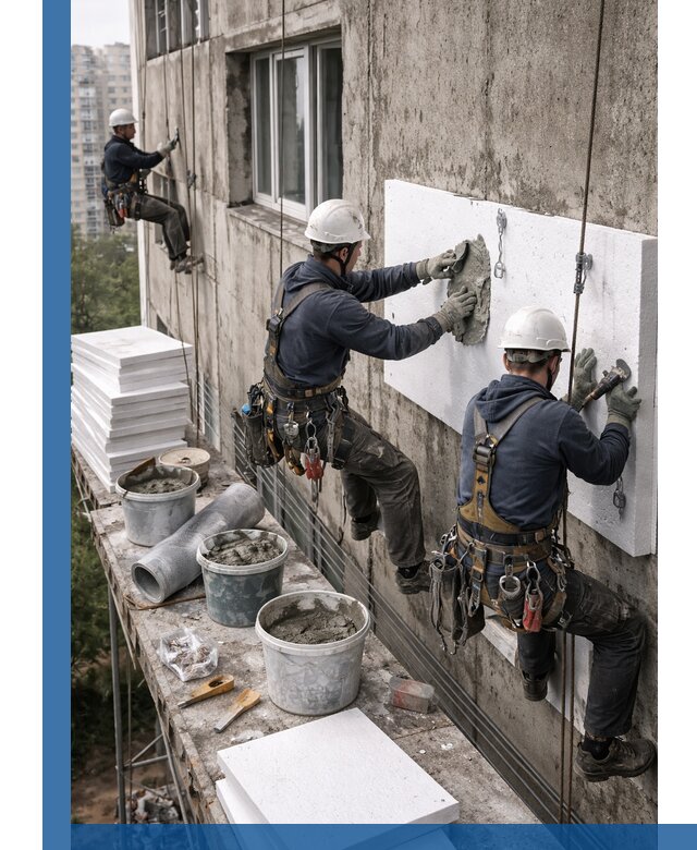 Утепление фасада пенополистиролом в Жигулёвске под ключ