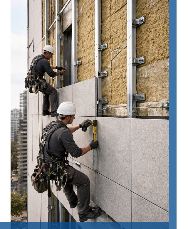 Монтаж вентилируемого фасада в Жигулёвске от 3542 р. | ВЫСОТНИК-Жгл