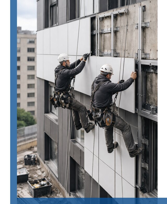 Монтаж композитных панелей фасада в Жигулёвске под ключ