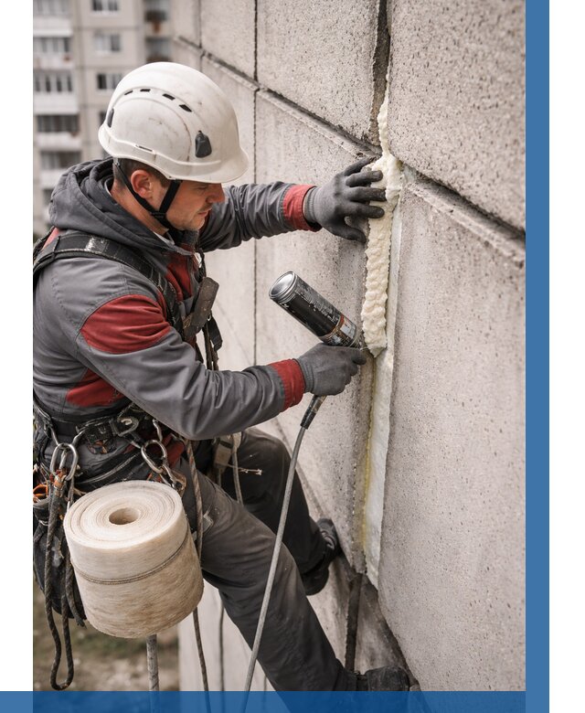 Утепление межпанельных швов в Жигулёвске от 708 р. | ВЫСОТНИК-Жгл