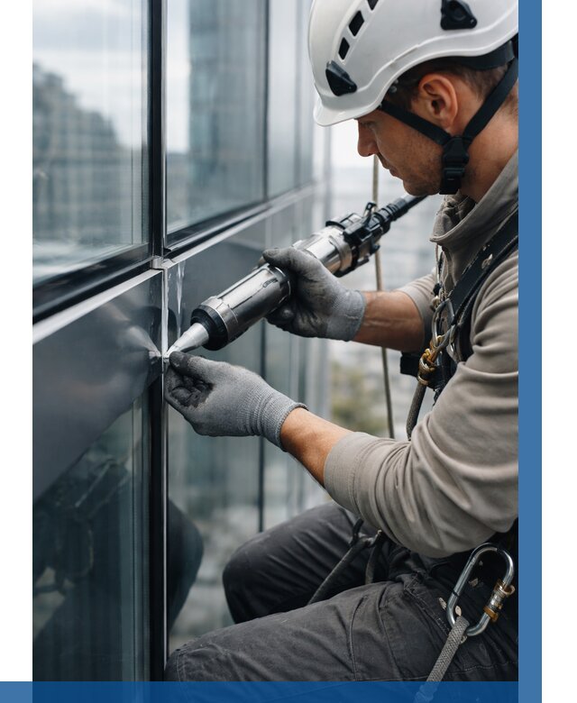 Герметизация стыков витража в Жигулёвске от 1214 р. | ВЫСОТНИК-Жгл