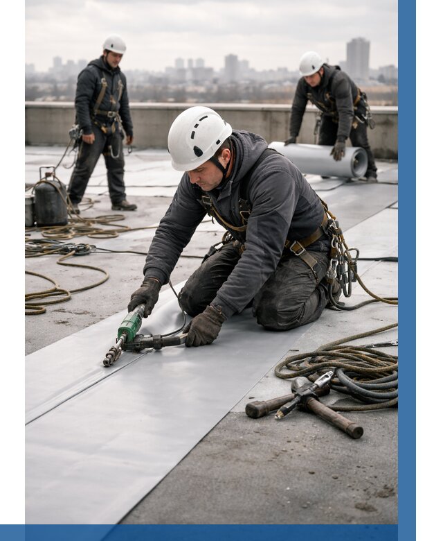 Ремонт мембранной кровли в Жигулёвске от 1821 р./м2 | ВЫСОТНИК-Жгл