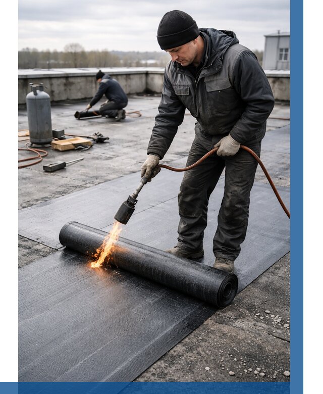 Ремонт наплавляемой кровли в Жигулёвске от 708 р. | ВЫСОТНИК-Жгл