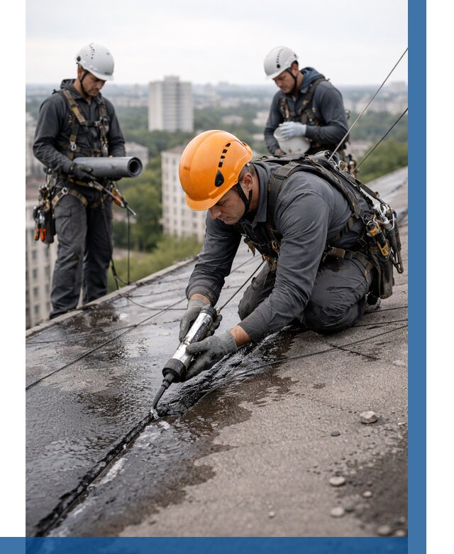 Устранение протечек кровли в Жигулёвске от 12143 р. | ВЫСОТНИК-Жгл