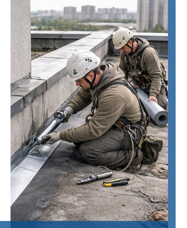 Ремонт кровельных примыканий в Жигулёвске от 1214 р. | ВЫСОТНИК-Жгл