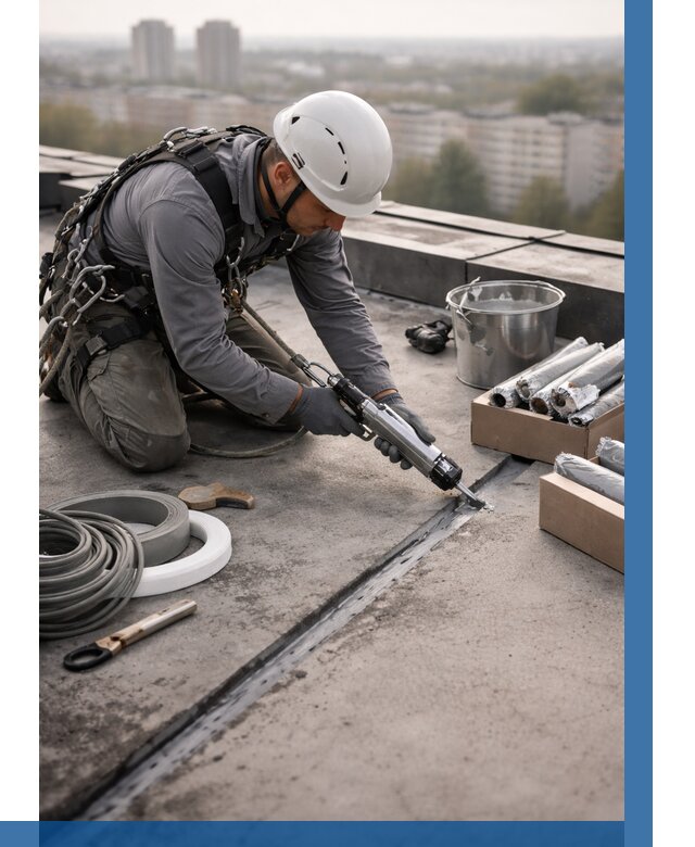 Герметизация швов кровли в Жигулёвске от 455 р./м2 | ВЫСОТНИК-Жгл