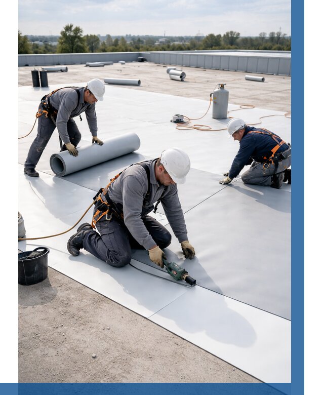 Монтаж мембранной кровли под ключ в Жигулёвске от 1214 р. | ВЫСОТНИК-Жгл