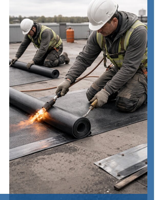 Монтаж наплавляемой кровли в Жигулёвске от 860 р. — ВЫСОТНИК-Жгл