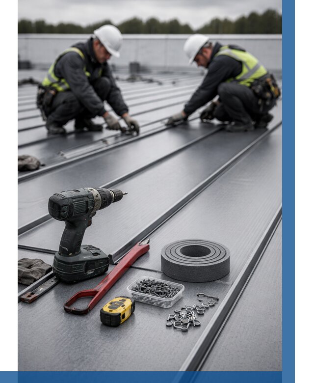 Монтаж фальцевой кровли в Жигулёвске от 1821 р. | ВЫСОТНИК-Жгл