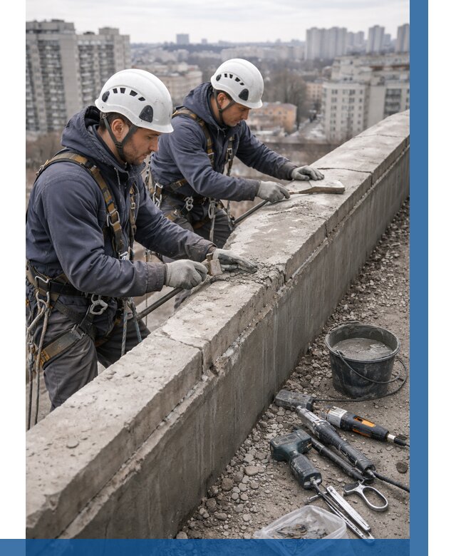 Ремонт парапета на кровле в Жигулёвске от 1518 р. | ВЫСОТНИК-Жгл