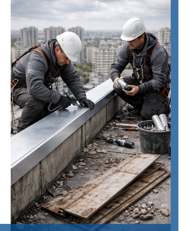 Замена парапетных крышек под ключ в Жигулёвске от 1214 р. | ВЫСОТНИК-Жгл