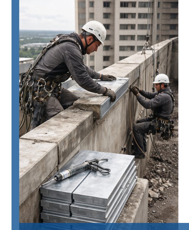 Замена парапетных крышек и установка новых в Жигулёвске