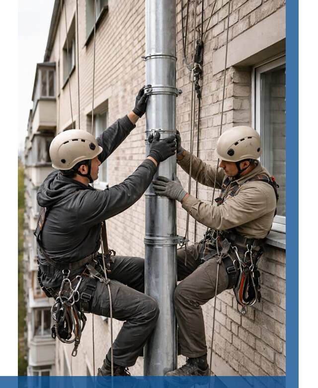 Замена водосточных труб в Жигулёвске от 6577 р. | ВЫСОТНИК-Жгл