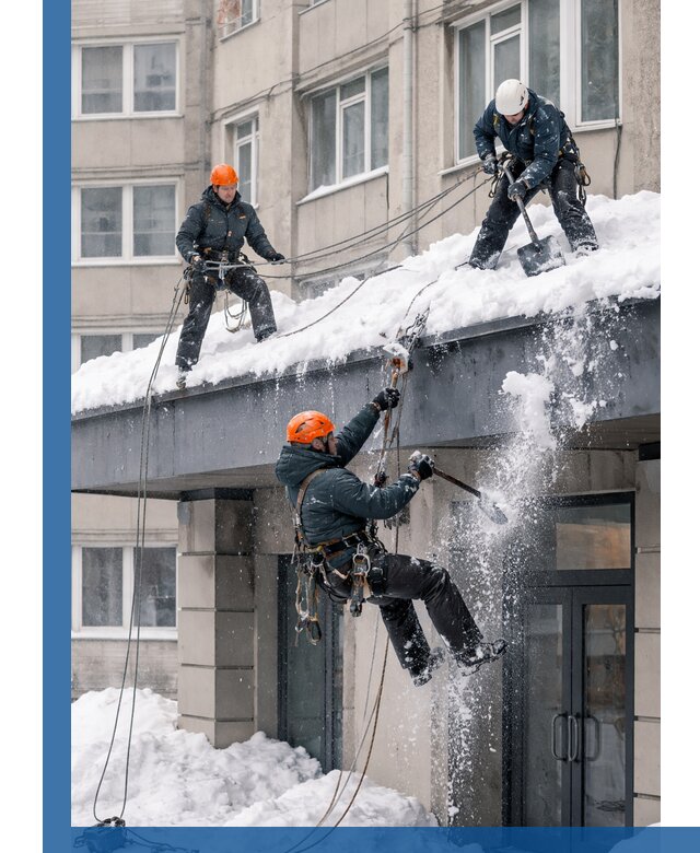 Безопасная очистка навесов от снега в Жигулёвске круглогодично