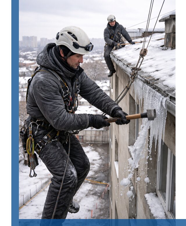 Сбивание и удаление сосулек с крыши в Жигулёвске безопасно