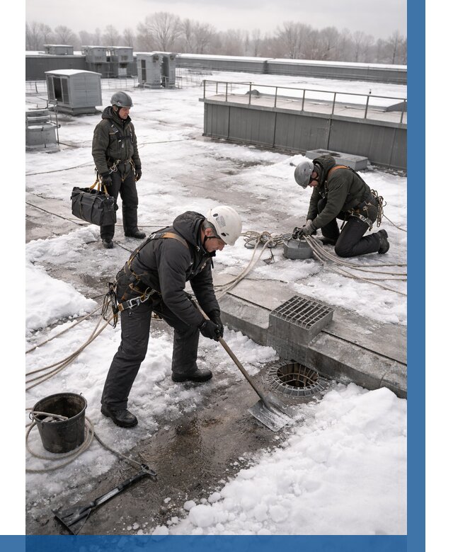 Абонентское обслуживание кровли зимой в Жигулёвске от 8095 р. | ВЫСОТНИК-Жгл