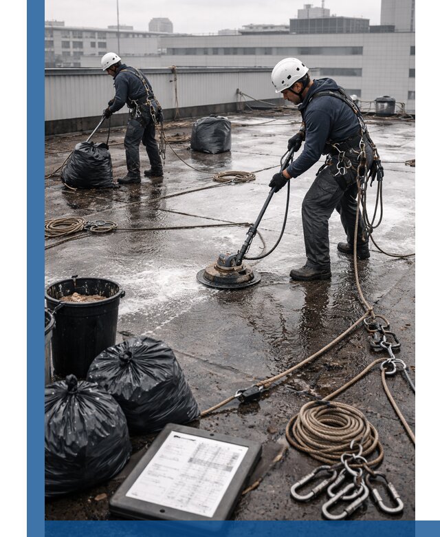 Плановая очистка кровли по графику в Жигулёвске для безопасности