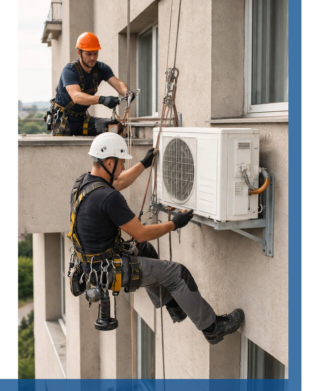 Монтаж внешнего блока кондиционера в Жигулёвске от 6577 р. | ВЫСОТНИК-Жгл