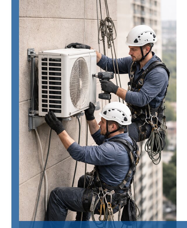 Монтаж внешнего блока кондиционера в Жигулёвске установка и крепление