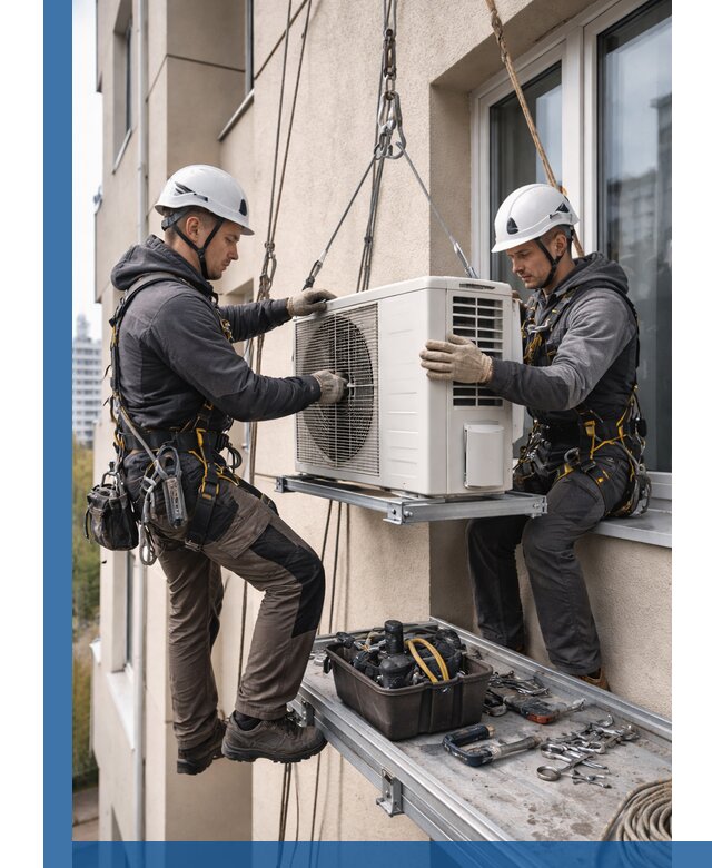 Перенос внешнего блока кондиционера в Жигулёвске с монтажом и крепежом