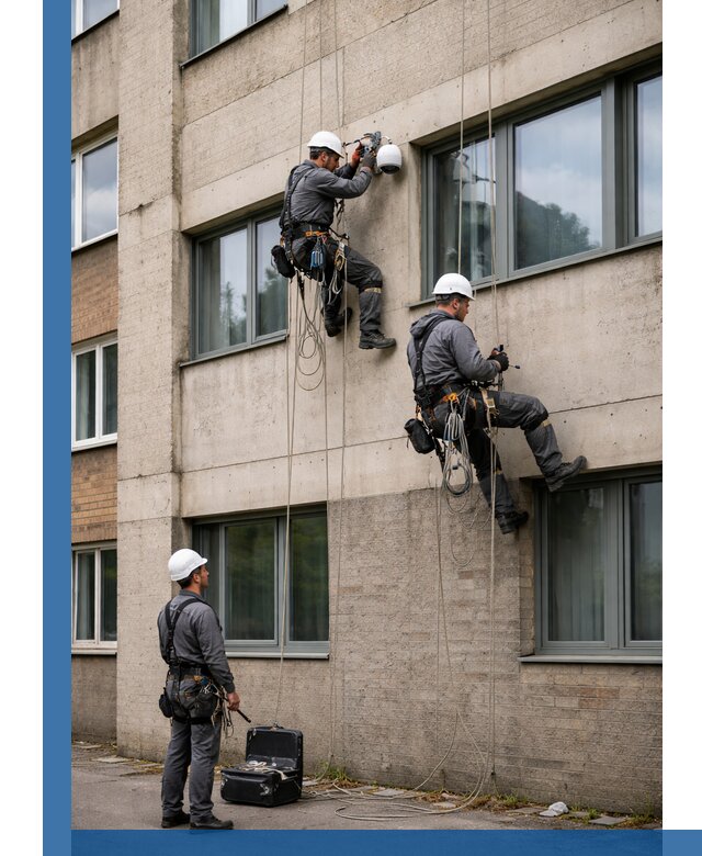 Монтаж фасадных камер видеонаблюдения в Жигулёвске под ключ