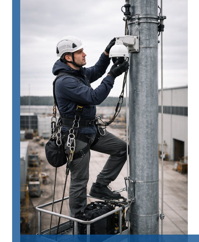 Профессиональная установка видеокамер на мачте в Жигулёвске