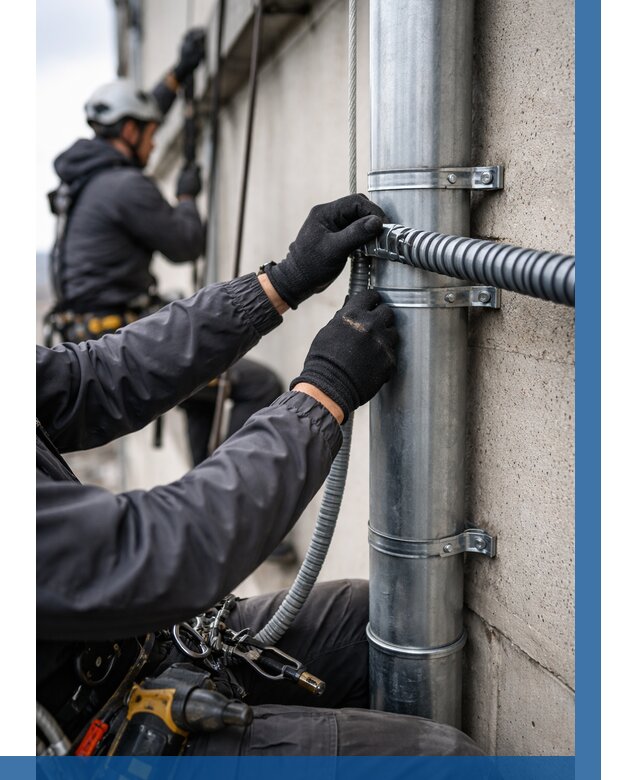 Монтаж гофры для кабеля в Жигулёвске от 304 р. | ВЫСОТНИК-Жгл