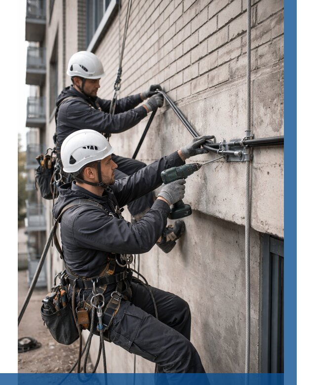 Крепление кабеля на фасаде в Жигулёвске от 354 р. | ВЫСОТНИК-Жгл