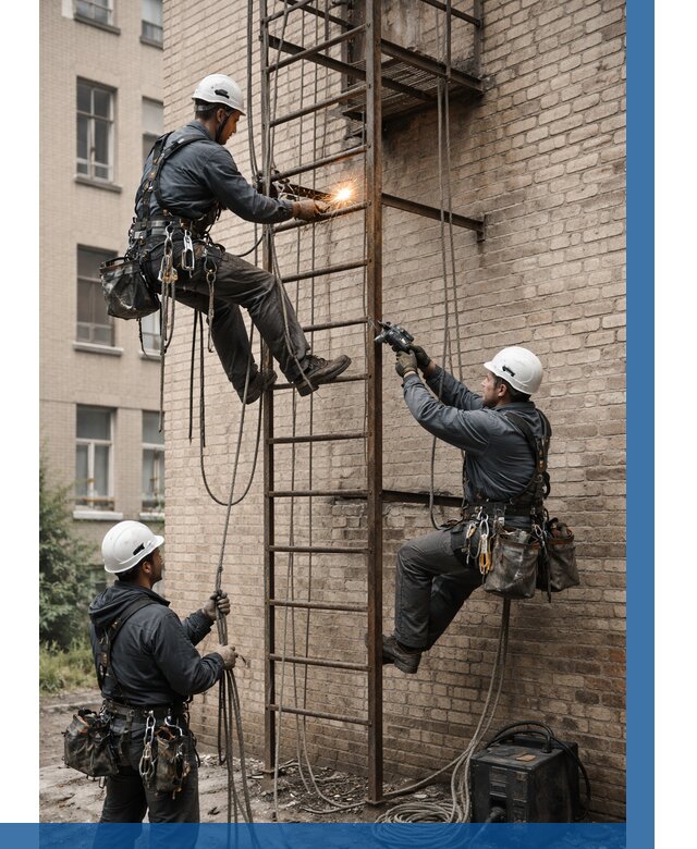 Ремонт пожарной лестницы в Жигулёвске от 7589 р. | ВЫСОТНИК-Жгл