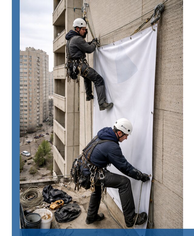 Профессиональный монтаж баннеров на фасаде в Жигулёвске