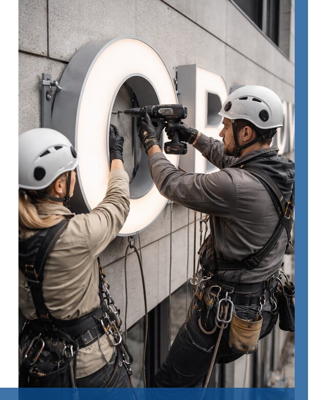 Монтаж световых букв в Жигулёвске от 3036 р. под ключ ВЫСОТНИК-Жгл