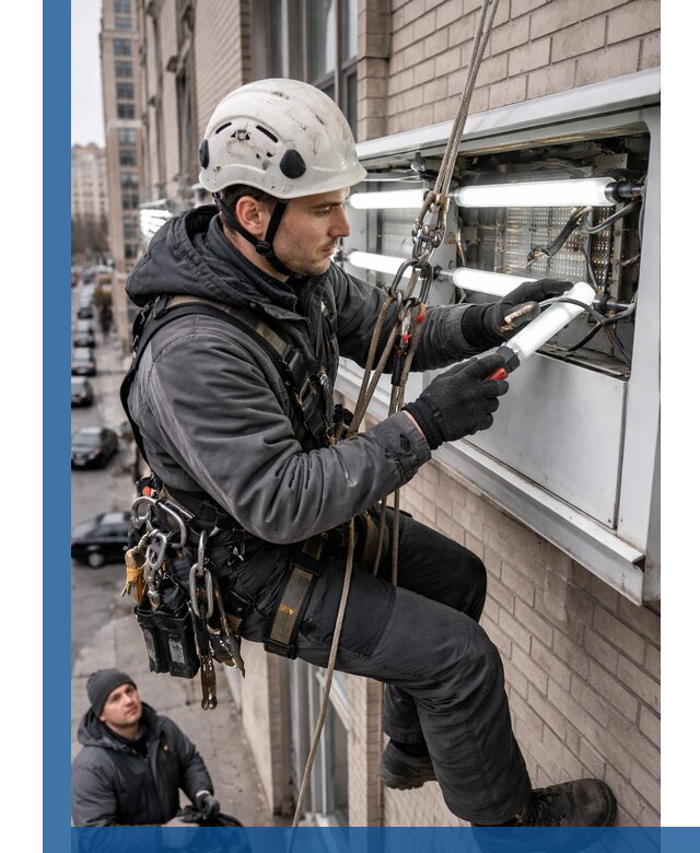 Профессиональная замена ламп в наружной вывеске в Жигулёвске