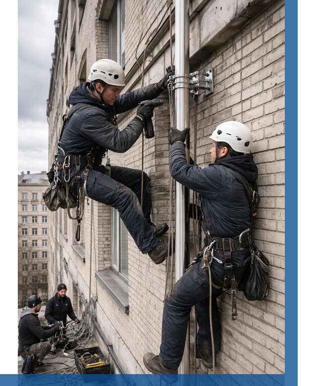 Монтаж флагштока на здании в Жигулёвске от 6577 р. | ВЫСОТНИК-Жгл