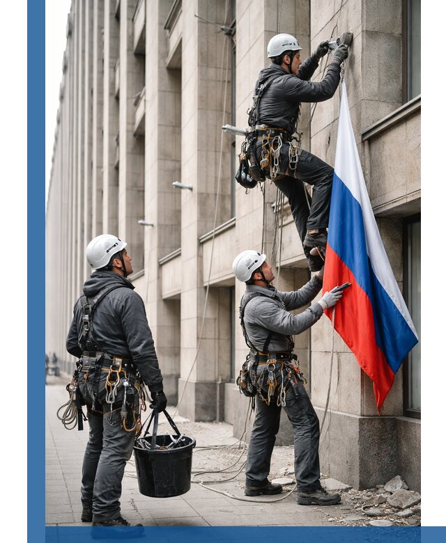 Профессиональная установка флагов на фасаде в Жигулёвске