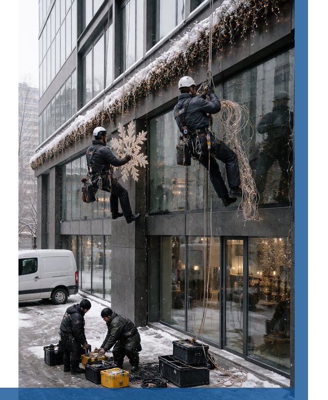 Демонтаж новогоднего оформления в Жигулёвске от 5565 р. | ВЫСОТНИК-Жгл