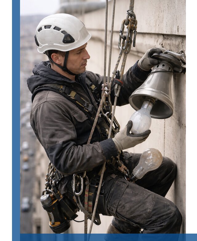 Замена ламп на высоте в Жигулёвске профессионально и быстро