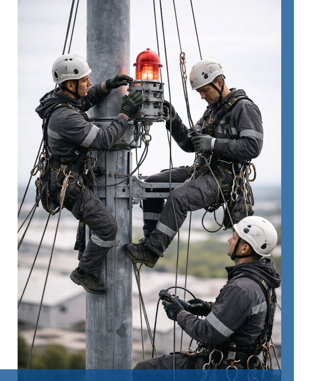 Монтаж заградительных огней в Жигулёвске от 8601 р. | ВЫСОТНИК-Жгл