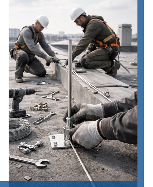 Монтаж молниезащиты на кровле в Жигулёвске цена от 25298 р. | ВЫСОТНИК-Жгл