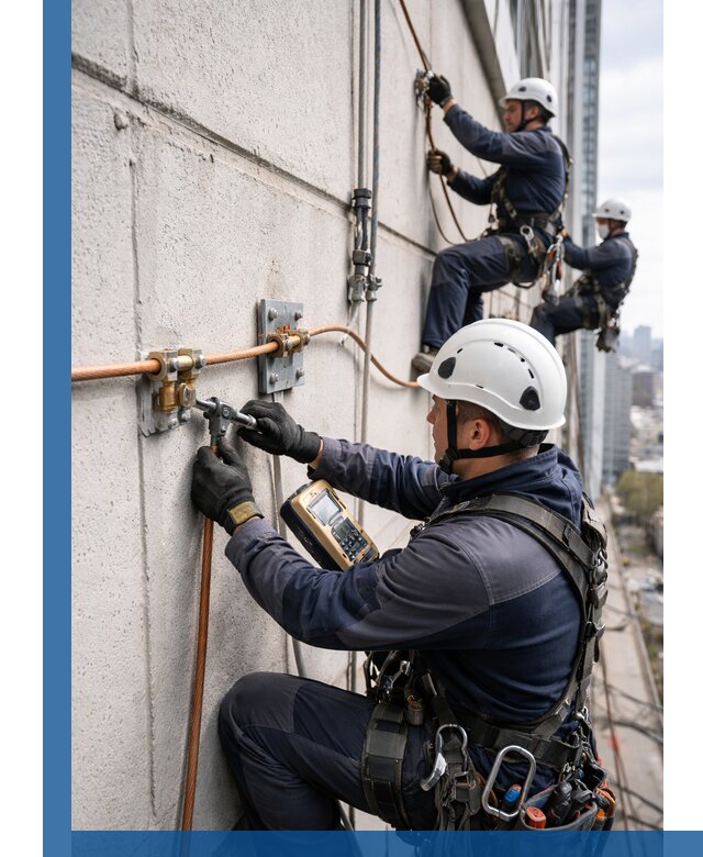 Монтаж системы заземления здания и молниезащиты в Жигулёвске