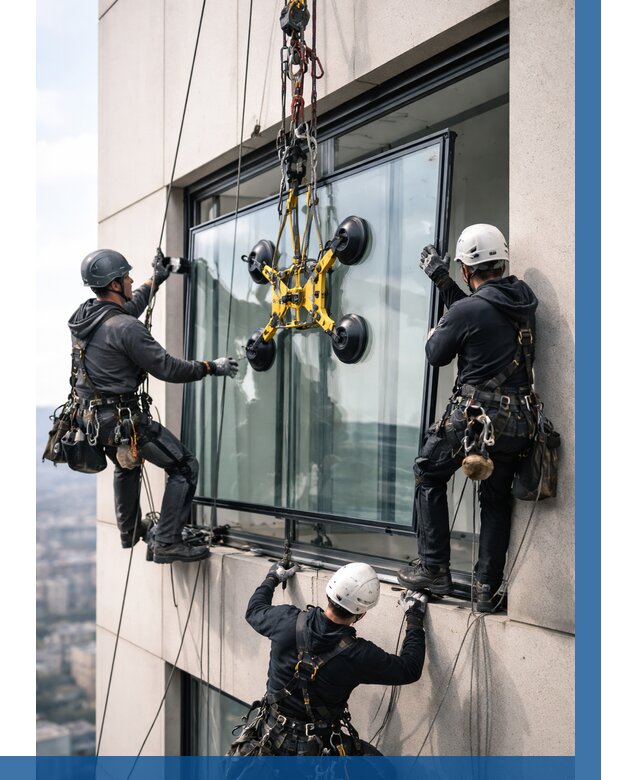 Монтаж стеклопакетов на высоте в Жигулёвске от 3238 р. | ВЫСОТНИК-Жгл